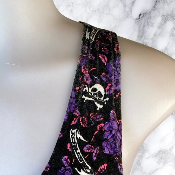 VTG Tripp NYC Destroy Skull Print Rose Dress - Picture 4 of 9